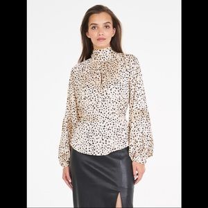 Luxe Deluxe Animal Print Silk Love Sleeve Top